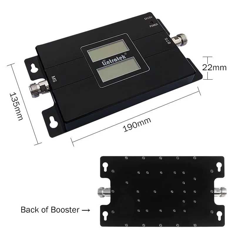 Lintratek Двухдиапазонный 2G GSM 900 Усилитель сигнала WCDMA 2100 мобильный ретранслятор
