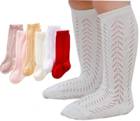 12pairslot baby girl kids socks autumn spring cotton newborn baby pantyhose infant toddler knee high bows baby mesh lace socks