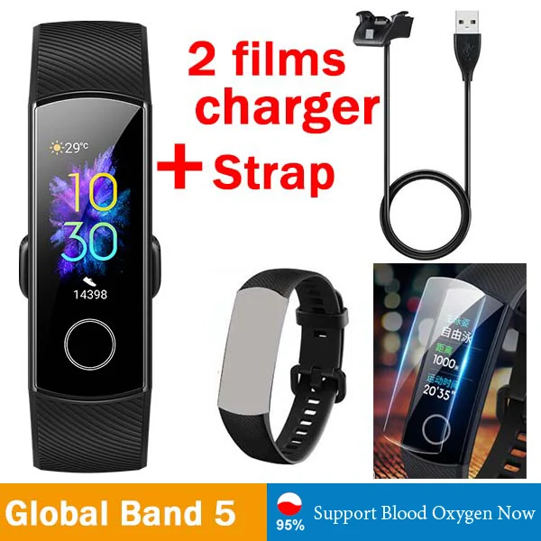 G 5 n 2f n Black n C Умный Браслет huawei Honor Band 5, 4, 0,95 дюйма, трекер, умный OLED, для плавания, водонепроницаемый, Bluetooth, фитнес-трекер, сенсорный экран - Цвет: G 5 n 2f n Black n C