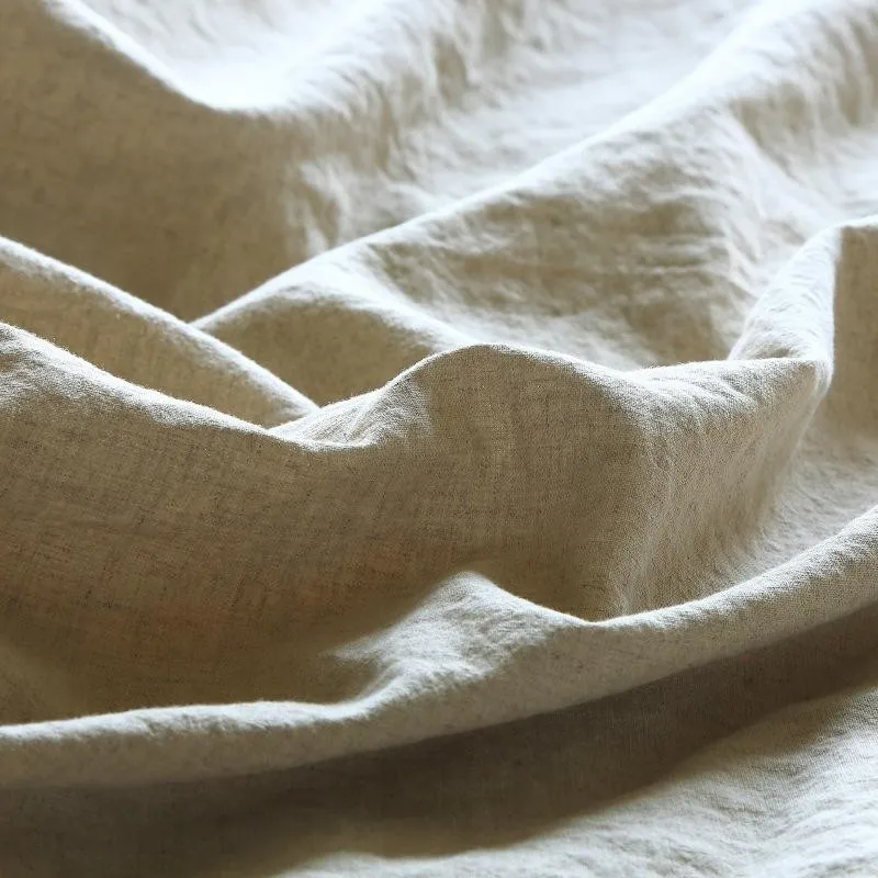 

45%Cotton 55%Linen Khaki Duvet Cover Set Luxury Bedding Linen Ultra Soft Breathable 1 Comforter Cover 1 Bed Sheet 2 Pillow Shams