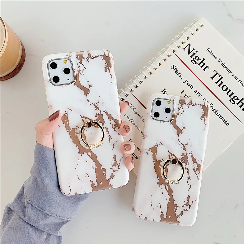 Модный Розовый Белый Мраморный чехол для iPhone X XS Max XR 6 6S 7 8 Plus 11 11Pro Girl style мягкий