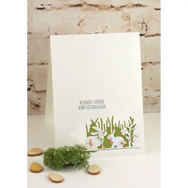 2020 Пасхальный кролик цветок металла резки штампы Трафаретный Скрапбукинг DIY