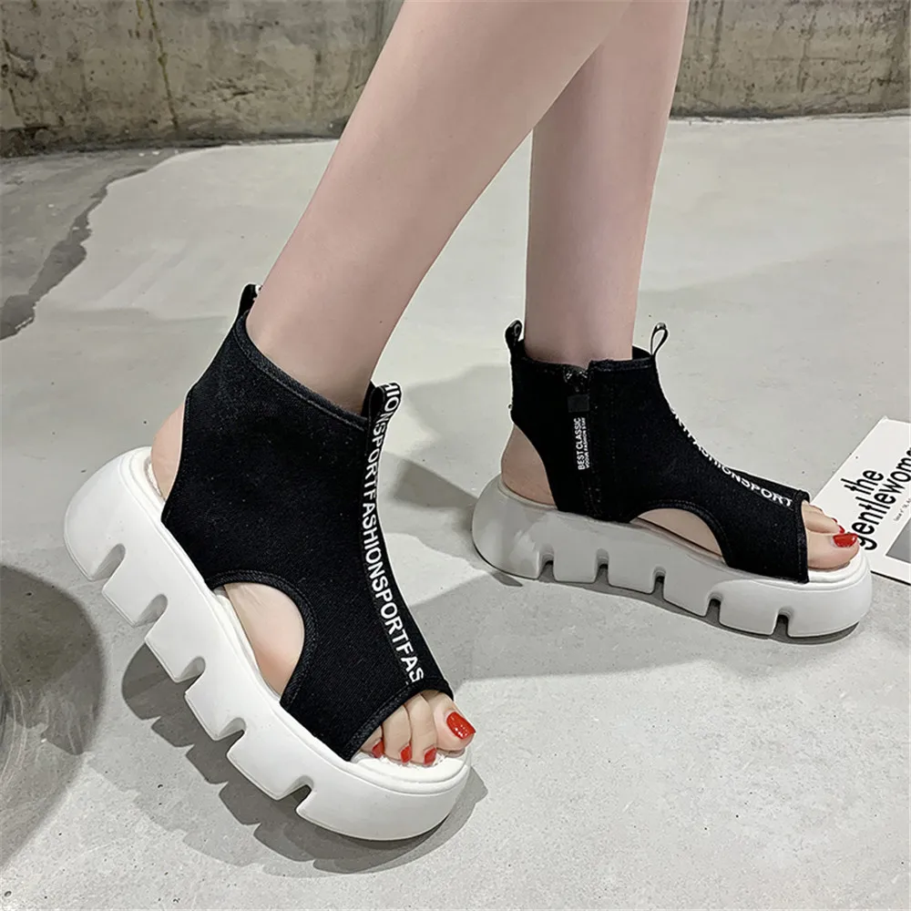 Фото Женские босоножки с открытым носком открытые спортивные сандалии в Корейском