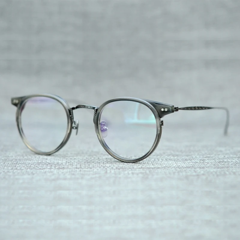 

Titanium glasses frame men women Classic brand round prescription eyeglasses Myopia reading optical computer eyewear