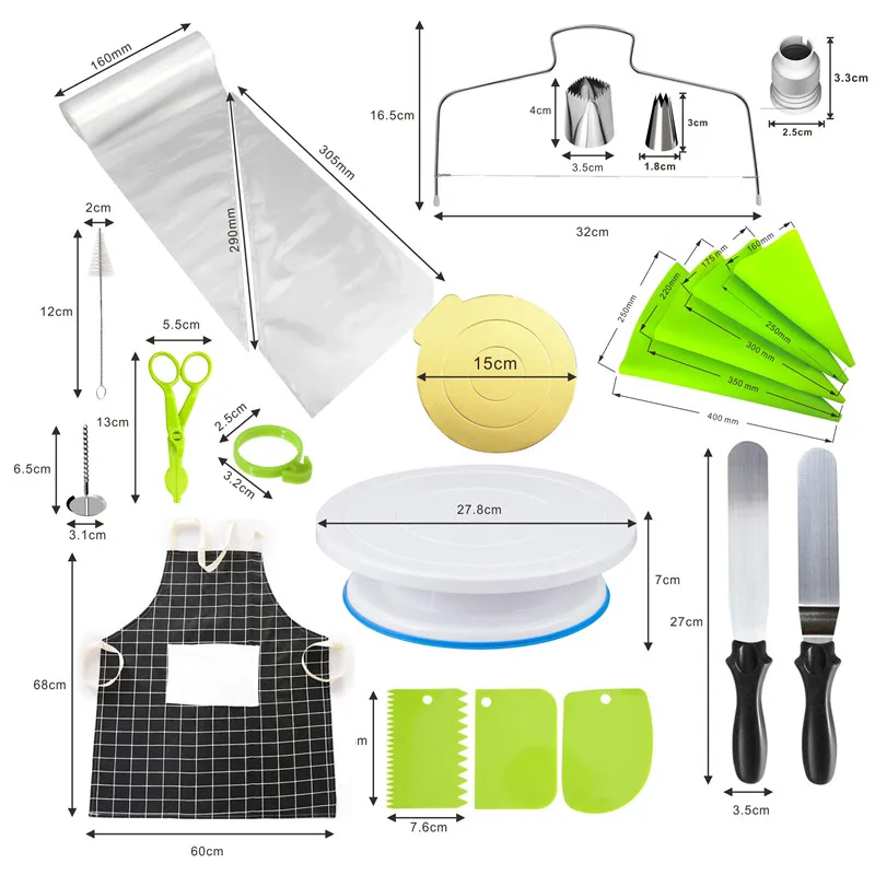 127 шт./компл. Нержавеющая сталь Кондитерские насадки для крема с кондитерский