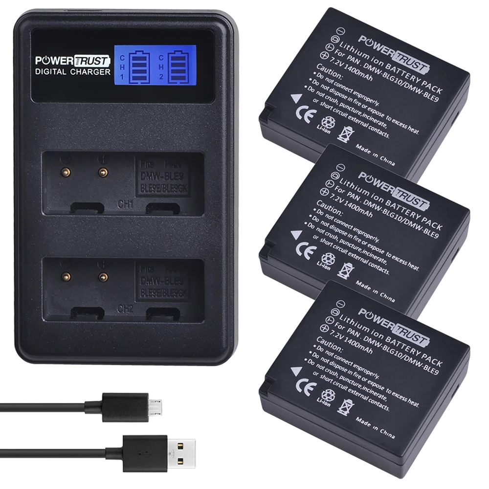 3Battery and Charger 1 шт. DMW-BLG10 DMW BLG10 DMW-BLE9 BLE9 BLE9E батарея для камеры+ ЖК USB двойное зарядное устройство для Panasonic Lumix DMC GF6 GX7 GF3 GF5 GX80 - Цвет: 3Battery and Charger