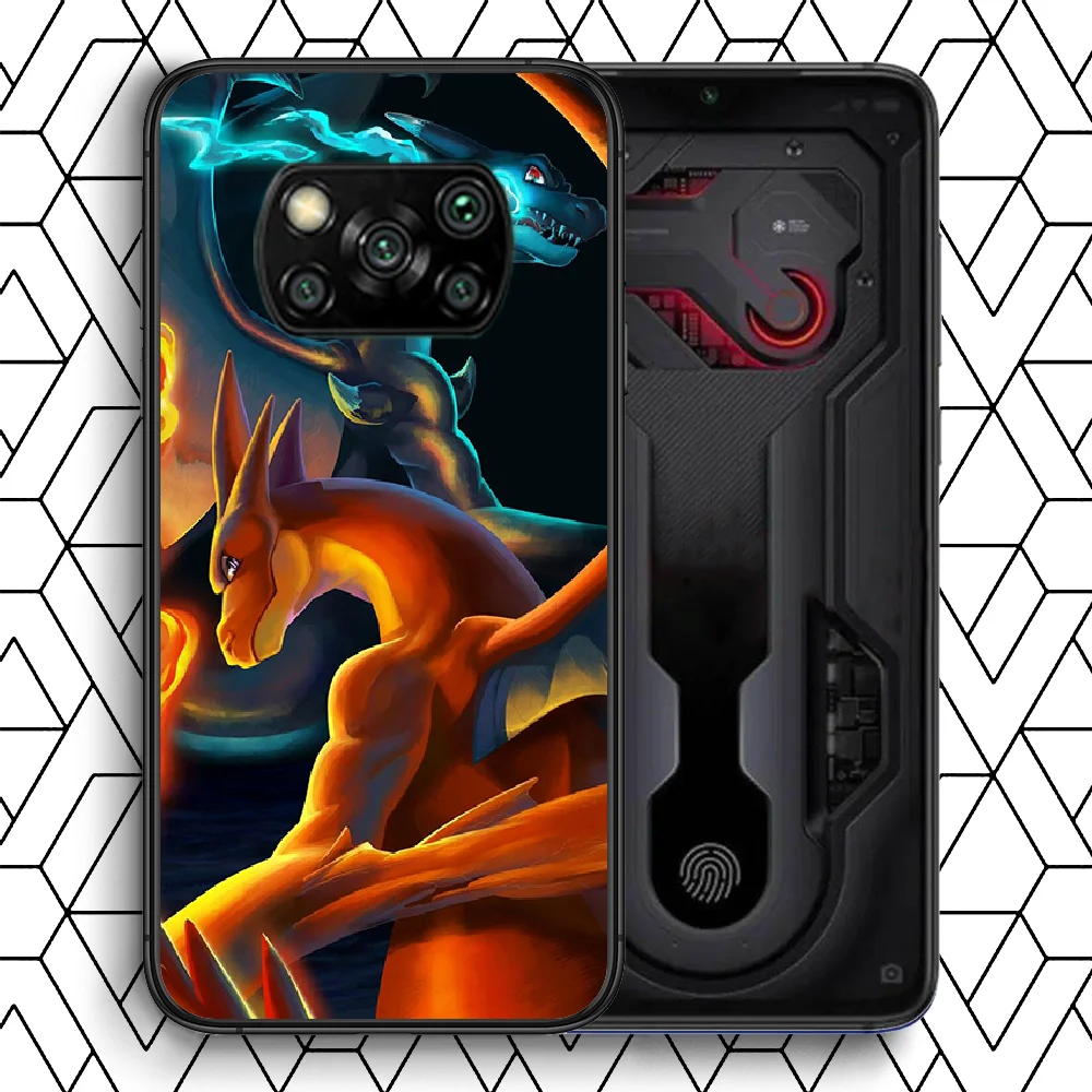 

Cute Pokemons Phone case Cover Hull For Xiaomi Mi A2 A3 8 9 9T Note 10 Se Lite Pro black Coque Silicone Hoesjes Painting Cell