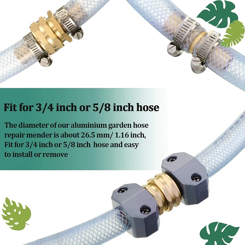 Садовый шланговый соединитель шланга Mender сад комплект для ремонта с зажимами 12