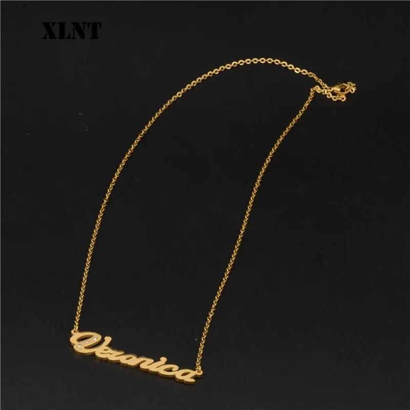 Модное индивидуальное ожерелье XLNT veronic из нержавеющей стали с именем