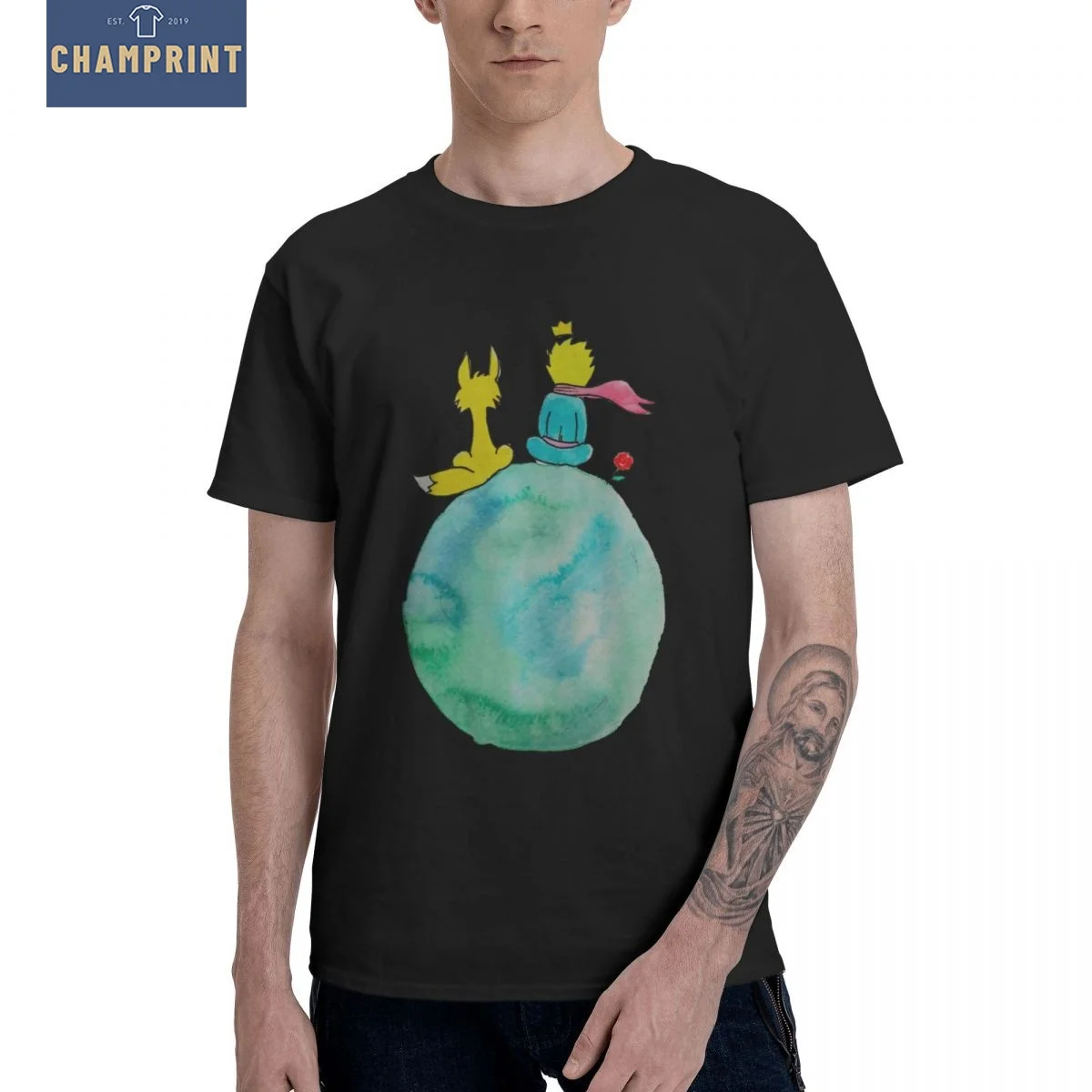 

Funny The Little Prince T-Shirts for Men O Neck Cotton T Shirts Short Sleeve Tee Shirt Adult Tops