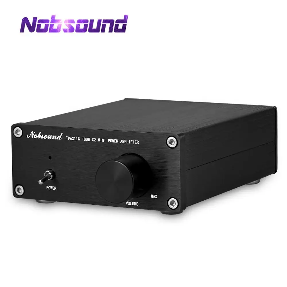Nobsound Мини цифровой аудио усилитель мощности HiFi TPA3116 стерео музыка 2-канальный 100 Вт* 2 черный шасси