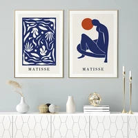 modern style abstract matisse silhouette blue dreams poster nordic wall picture canvas art print painting home decor living room