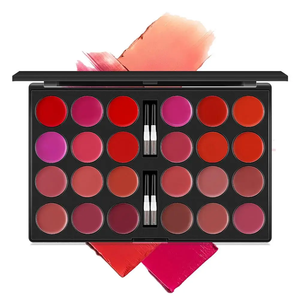 

24 Colors Lip Gloss Palette Waterproof Long Lasting Lipstick Nonstick Cup Sexy Red Lip Tint Glaze Velvet Matte Liquid Lipstick
