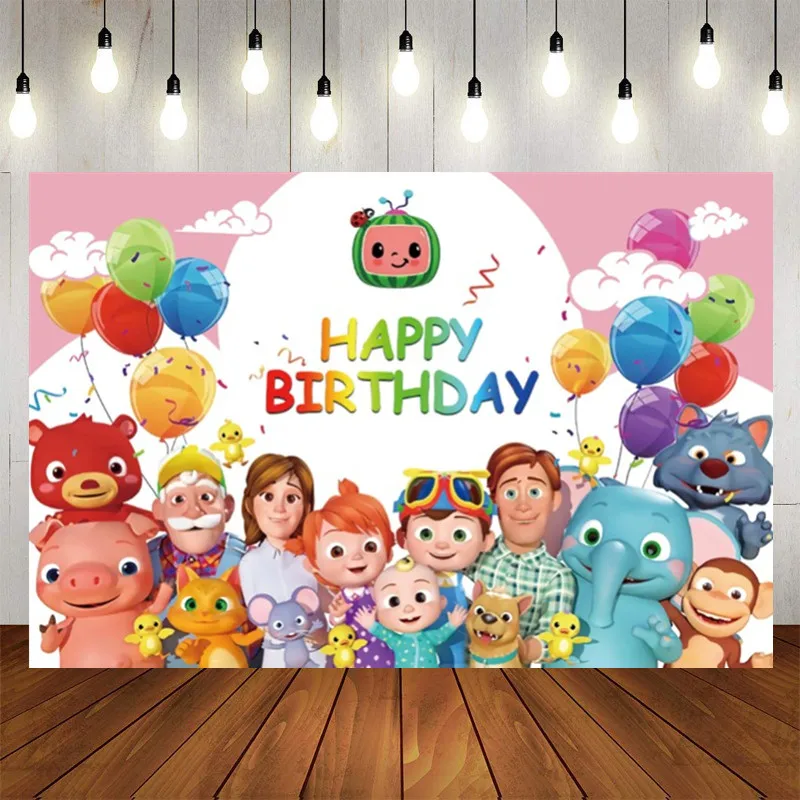 Пользовательский фон для дня рождения баннер мультфильм JJ Дыня тема детского