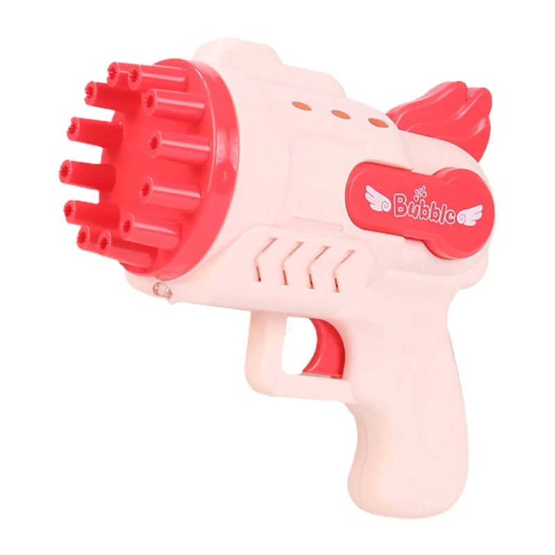 

Автоматическая летняя игрушечная пузырчатая машина C5AA с 12 отверстиями, Электрический пузырчатый пистолет для малышей, розовый/синий