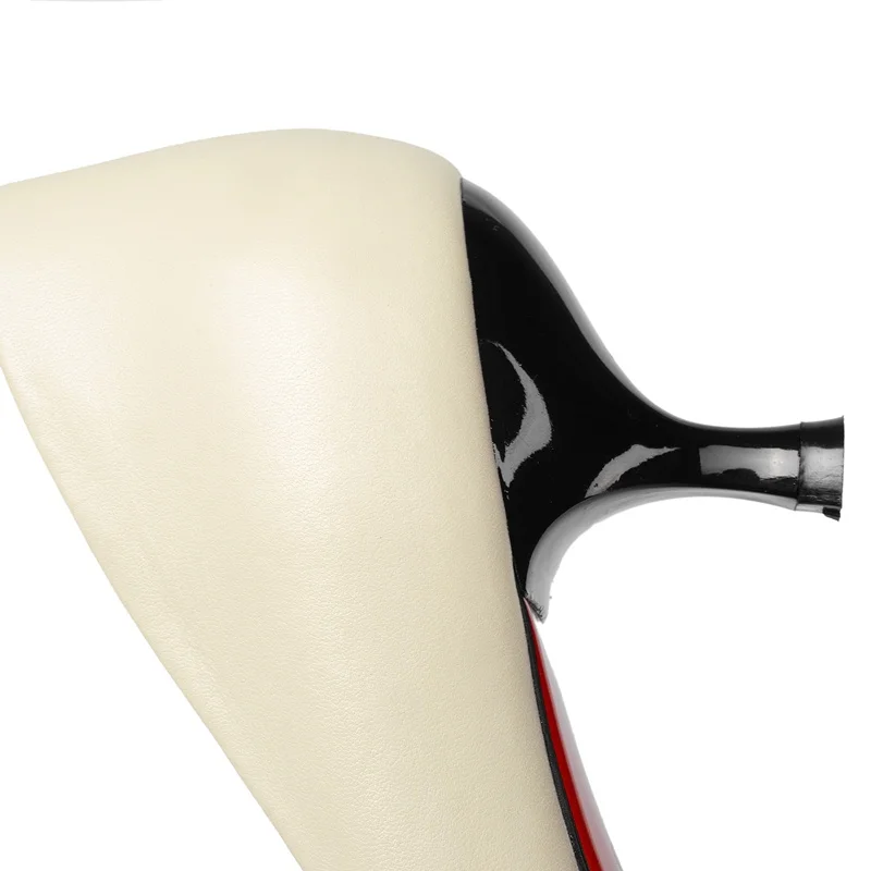 

ZVQ Women Pumps New Style Genuine Leather Pointed Toe Office Ladies Working Shoes Mixed Color Thin Heels Brand Footwear 43 CN