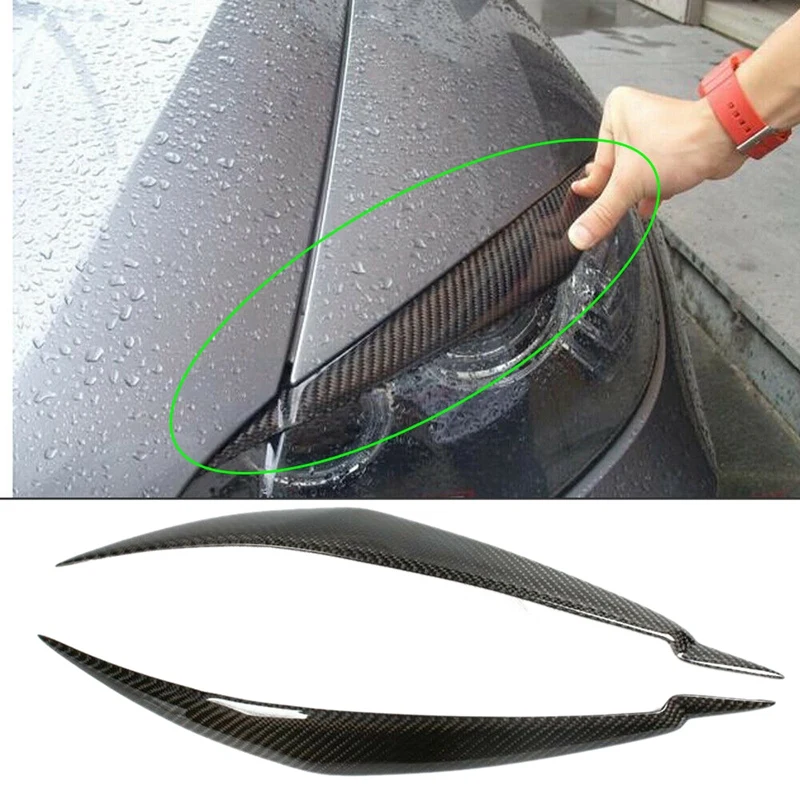 

Car Carbon Fiber Headlight Eyelid Eyebrow Cover for-BMW E71 X6 X6M 2008-2014