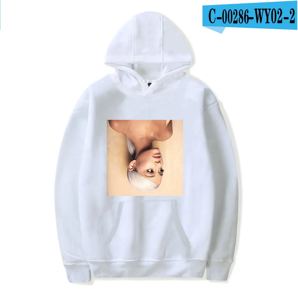Горячая Распродажа, толстовки с капюшоном Ariana Grande для женщин/мужчин, модные толстовки в стиле хип-хоп, повседневные толстовки Kpop, одежда с длинными рукавами, большие размеры 4XL - Цвет: white