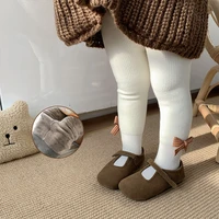 3 8 years old girls bow knot bowknot bottoming sockschildrens plush thickening warm pantyhoseautumn winter baby open file