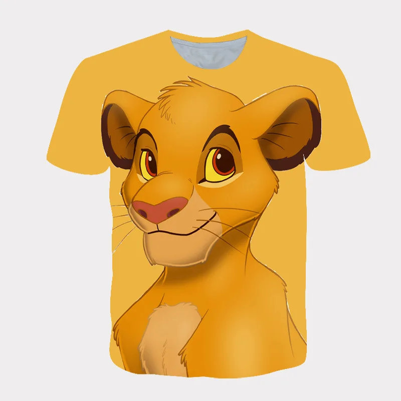 

Модная футболка с коротким рукавом с героями мультфильма «Король Лев» из мультфильма «Simba», детская одежда с круглым вырезом, куртка