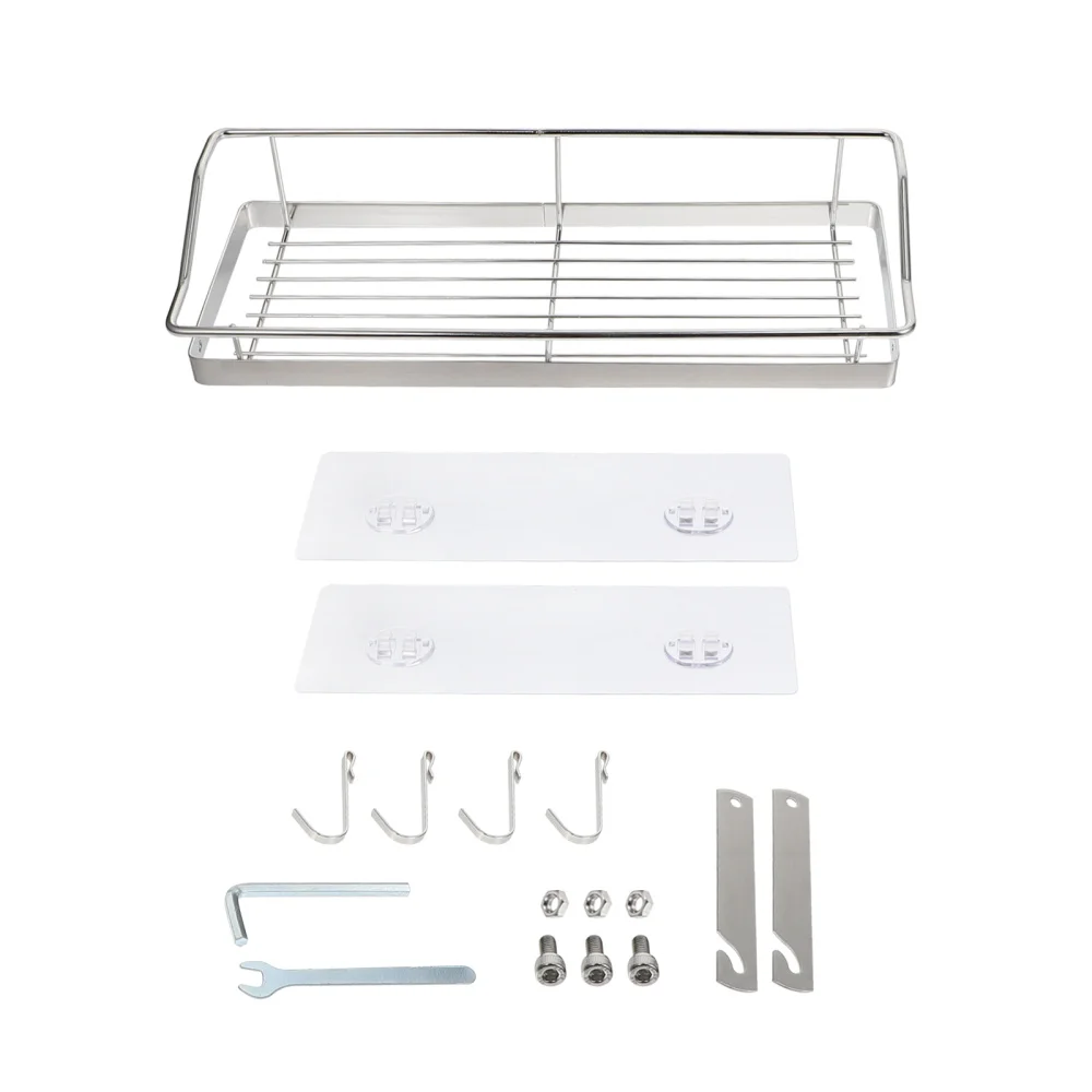 

Вешалка для полотенец для ванной и кухни, держатель для рулонной бумаги с подставкой для хранения (серебристый)