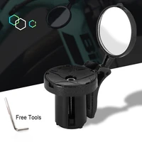 cycling bicycle mini rear view mirror flexible handlebar end stainless steel lens safety side bike rearview accessories