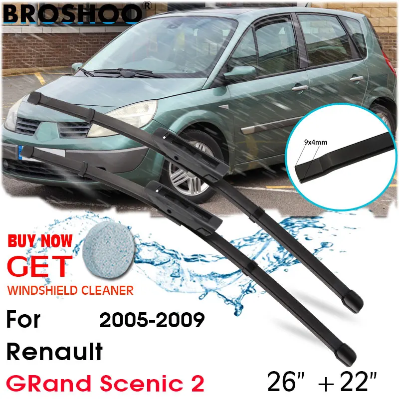 Car Wiper Blade Front Window Windscreen Windshield Wipers Blades Auto Accessories For Renault GRand Scenic 2 26''+22'' 2005-2009