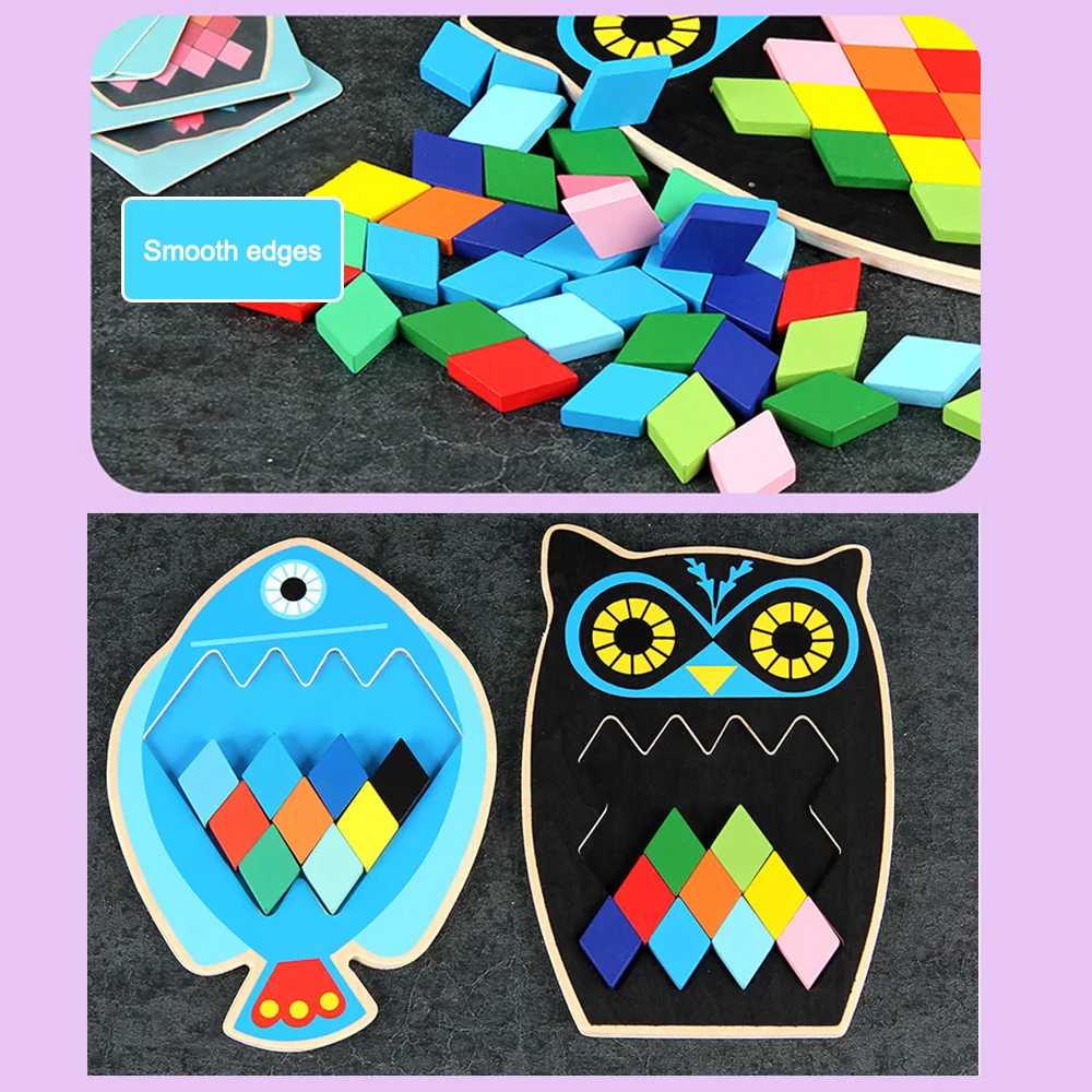 3D деревянные пазлы в виде совы/рыбы детские развивающие Игрушки для раннего