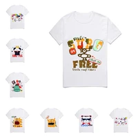 cool pattern summer white children t short cotton girls and boys short sleeves clothing baby boy baby girl top tees