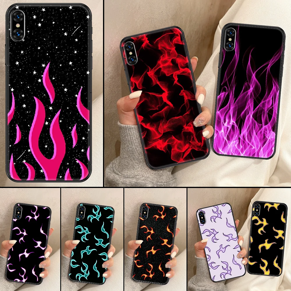 

Art Flame Phone Case for IPhone 11 12 13 Pro Max Mini X XR XS 6 7 8 Plus SE 2020 Shockproof Soft Silicone TPU Cover Coque Fundas