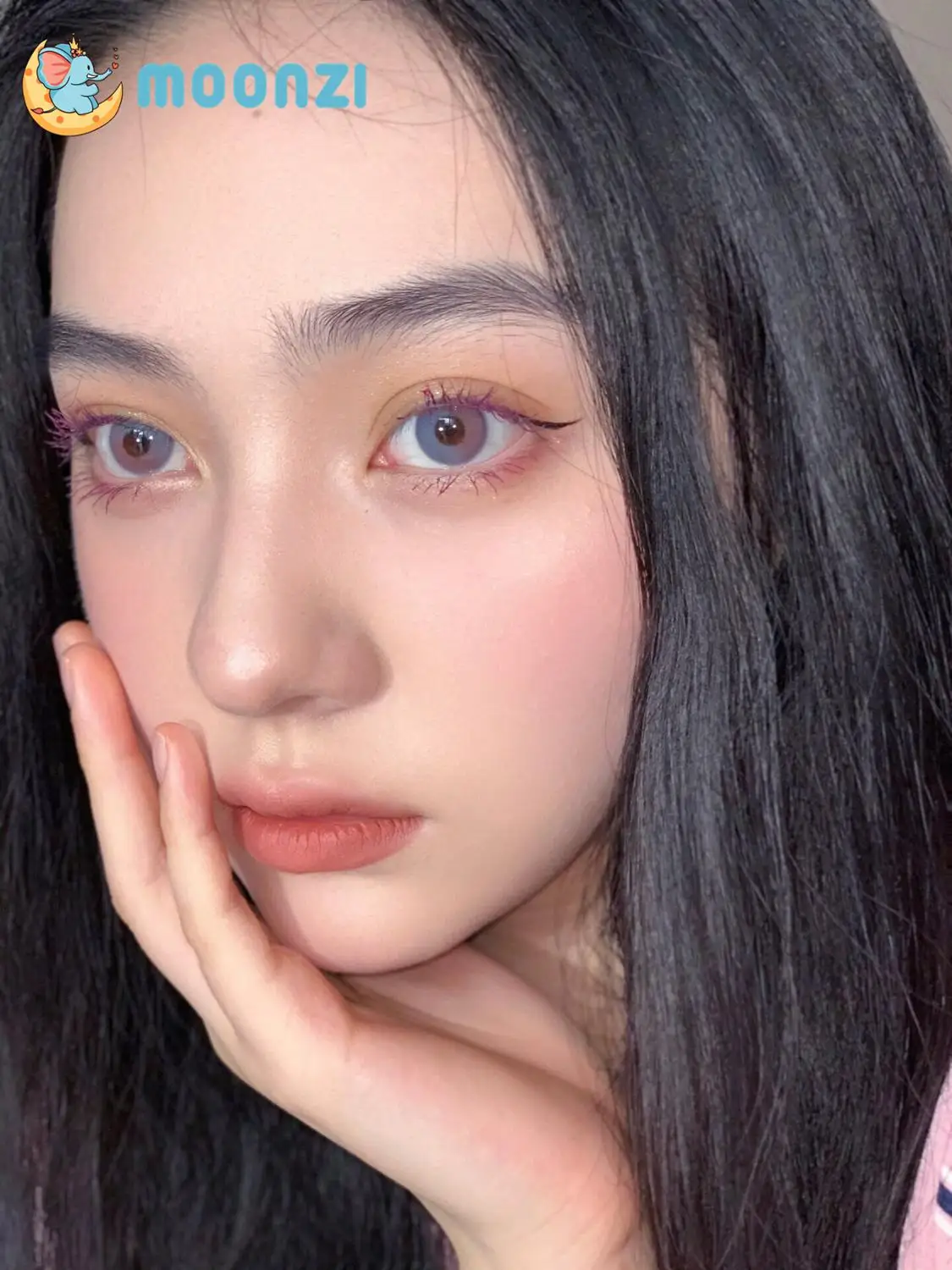 Контактные линзы для глаз многоцветные голубые розовые большие близорукости |