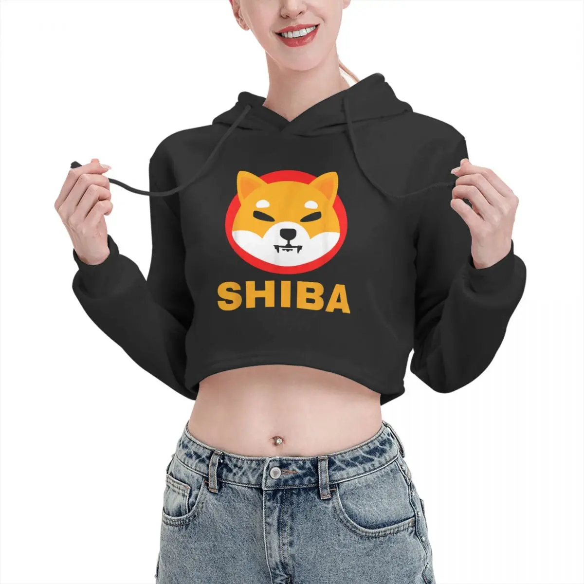 

Open navel Cat Ear Hoodie Sweater Shiba Inu Token Crypto Shib Coin Cryptocurrency Hooded rope Novelty cute Currencies Hoodie