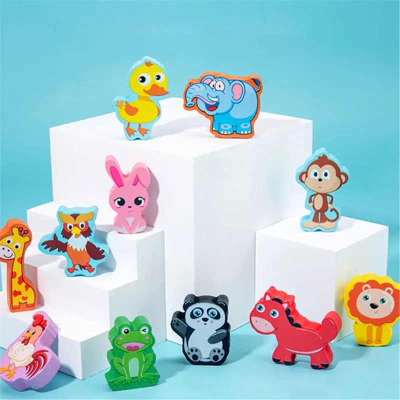 

Montessori Wood Blocks Puzzle Board Set for Toddler Preschool Kids G88E