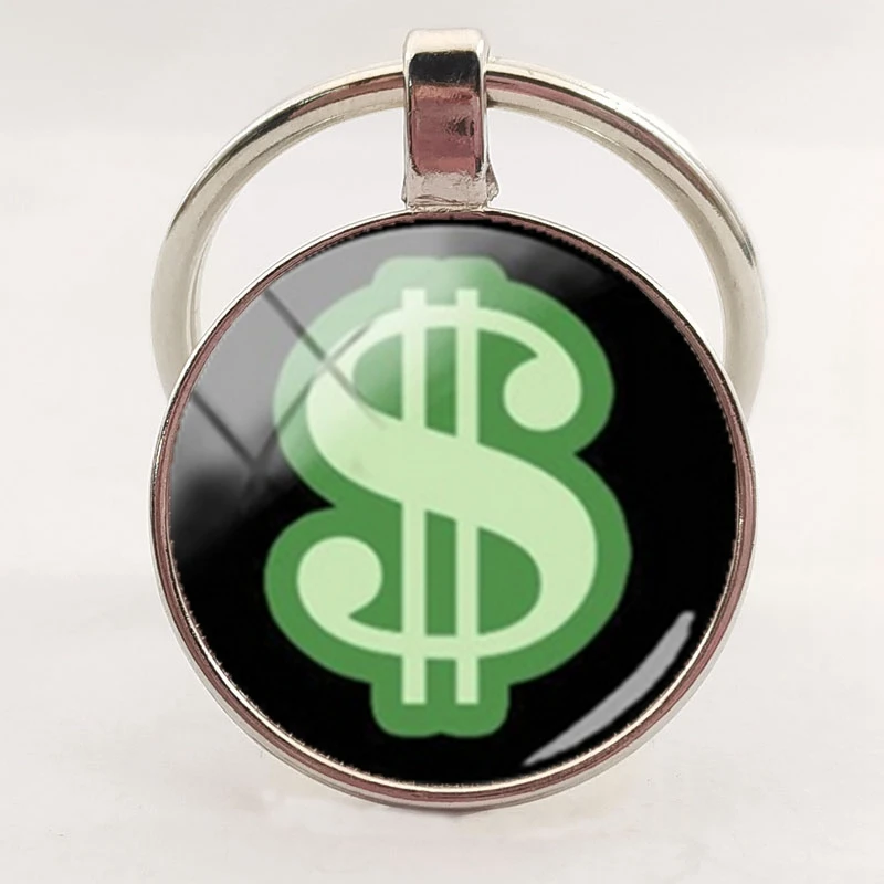 Модный брелок аксессуары символ доллара с логотипом кольцо для ключей выпуклый