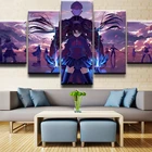 5 штук Fate Stay Night Pictures стены из искусственного аниме для украшения гостиной