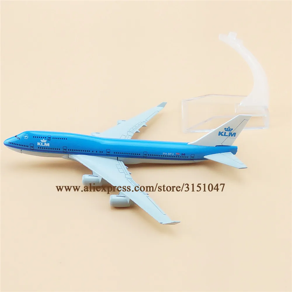 Модель самолета KLM Boeing 747 модель из сплава и металла 16 см подарок для летательных