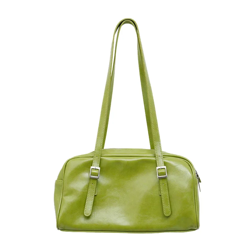 

Fashion Green Women Shoulder Bags Designer Pillow Handbags Luxury PU Leather Female Purse Large Capacity Tote Casual Bag 2021