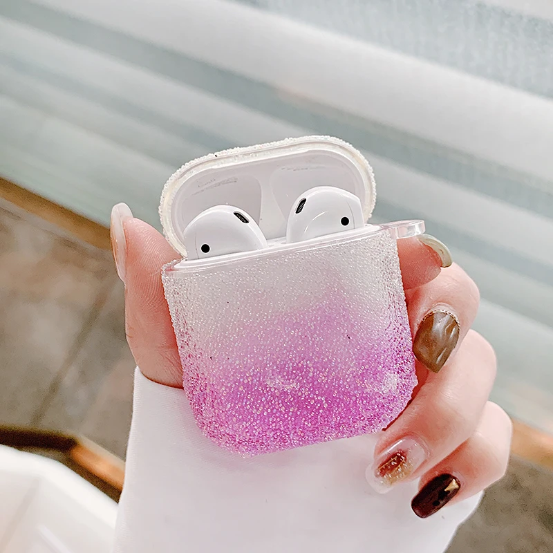 Роскошный Жесткий чехол с 3D блестящими бриллиантами для Apple Airpods 1 2 защитный