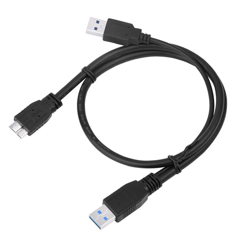 USB3.0 Micro-B Mobile Hard Disk Cable Double Head USB Power Supply Data | Cables