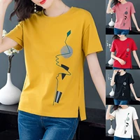 fashion women casual short sleeve printed o neck blouse ladies t shirt tops aesthetic t shirts solid shirts tops