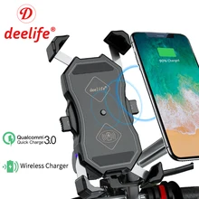 Deelife Motorbike Motorcycle Phone Holder Wireless Charger Cellphone Support X-Grip Mobile Stand Waterproof Moto Phone Holder