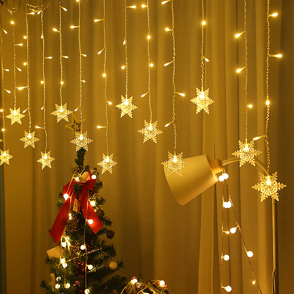 

Star Curtain String Lights Christmas Lights Led Snowflake String Lights Friendship Lights Christmas Decor Curtain String Lights