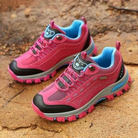 new fashion red womens hiking shoes breathable outdoor platform walking boots women travel shoes waterproof trekking shoes men