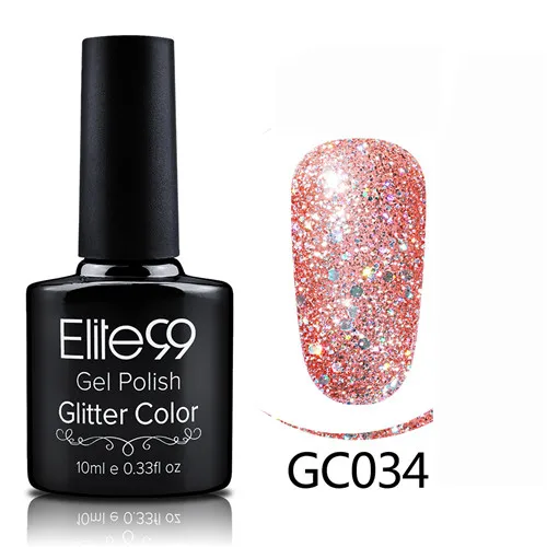 GC034 Elite99 гибридные Лаки гель лак для ногтей набор Гель-лак с блестками Живопись ногтей искусство поли УФ гель лак Топ базовый праймер для маникюра - Color: GC034