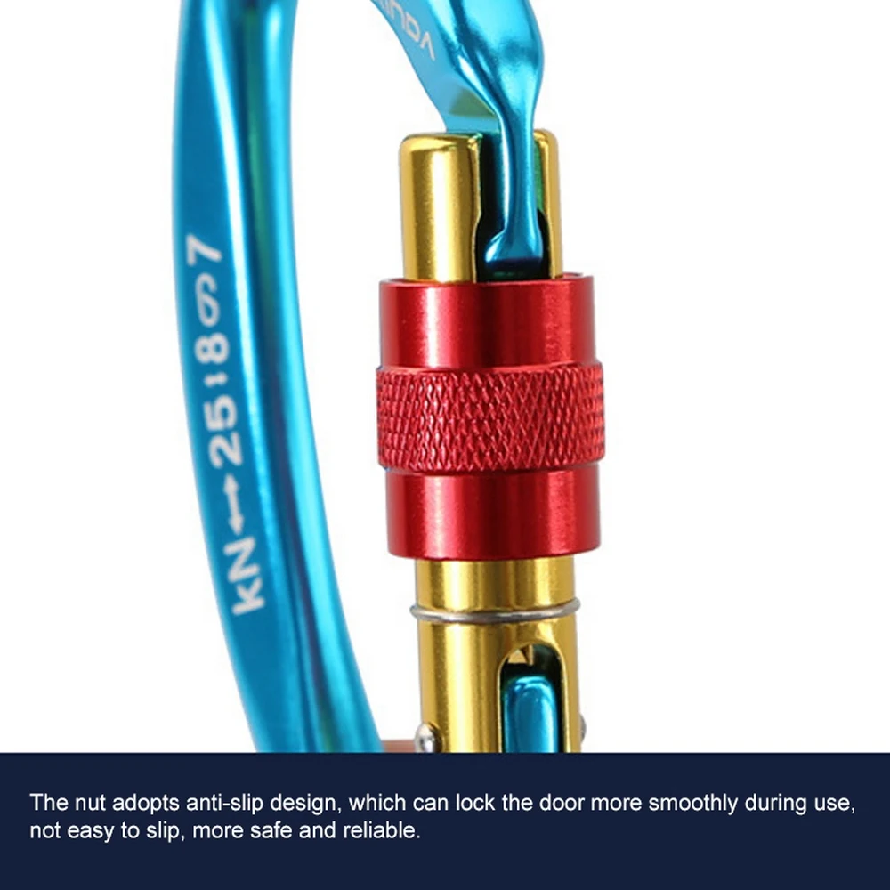 

Delivery Carabiner Rock Climbing Automatic Lock D-type Quick Buckle Carabiner Fixed Buckle Hanging Aluminum Nut Backpack Buckle