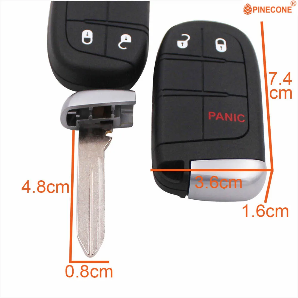 PINECONE для Jeep Dodge Journey Chrysler 3 кнопочный автомобильный брелок ключей чехол Корпус