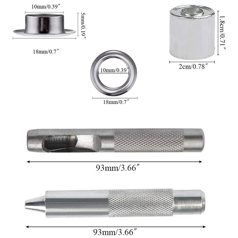 100 комплекты 10mm втулка ящик для инструментов Втулка набор люверсов и внешним