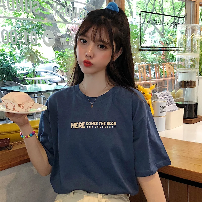 Футболка женская с коротким рукавом нишевая Свободная рубашка в японском стиле