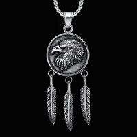 punk animal eagle pendant necklace for men male 3 0mm stainless steel chains gothic jewelry
