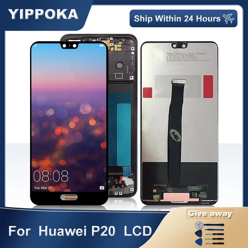 Pantalla LCD de 5,8 pulgadas para Huawei P20, piezas de repuesto de digitalizador, EML-L22, EML-TL00, EML-L09-0